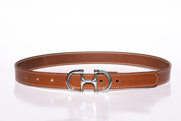 Ceinture cavalière argent surpiquée