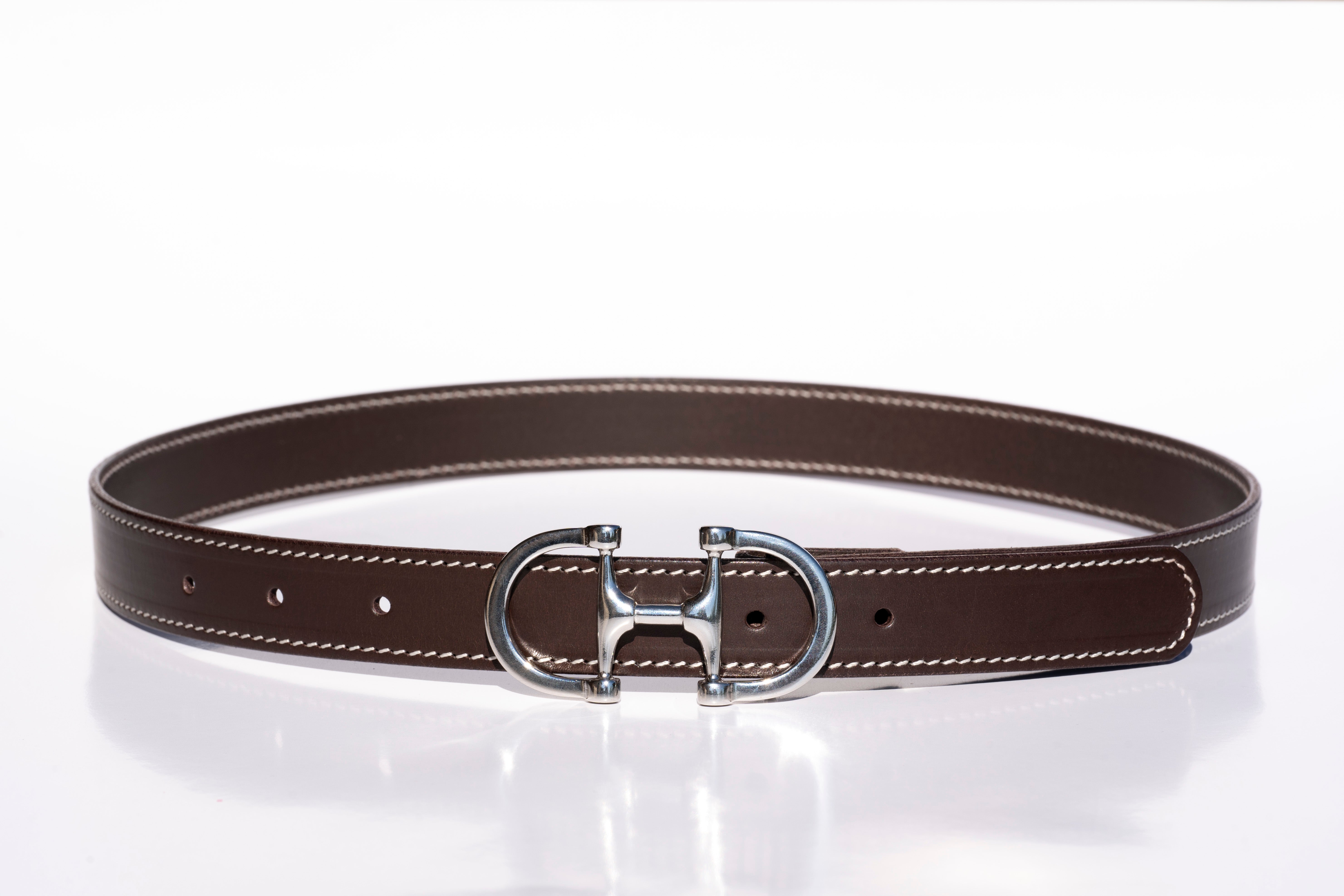 Ceinture cavalière argent surpiquée