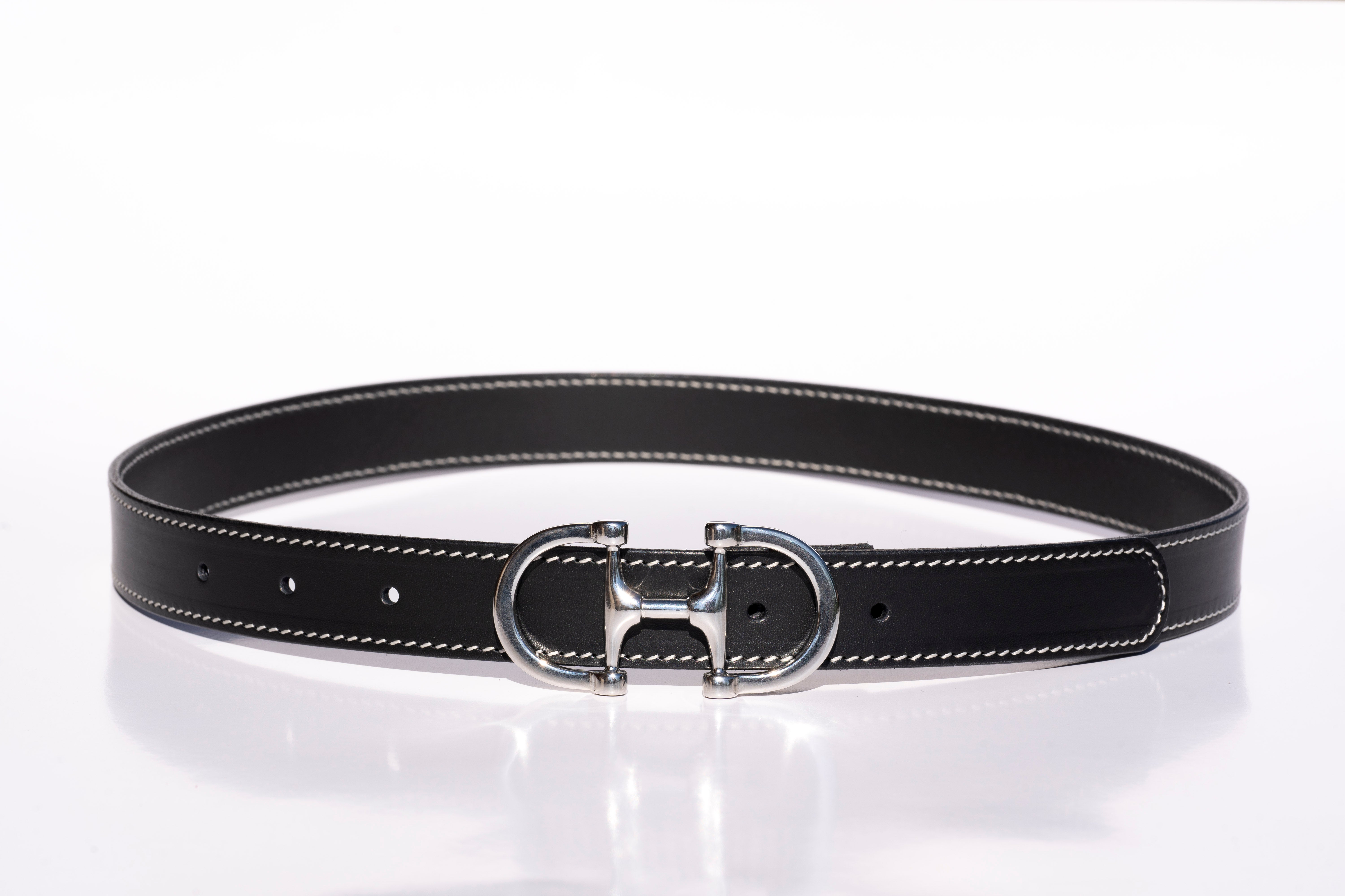 Ceinture cavalière argent surpiquée