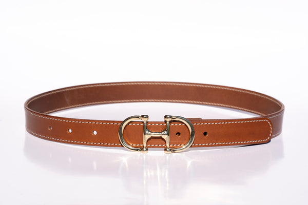 Ceinture cavalière dorée surpiquée